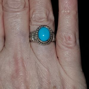 Beautiful Sterling Sleeping Beauty Turquoise Ring